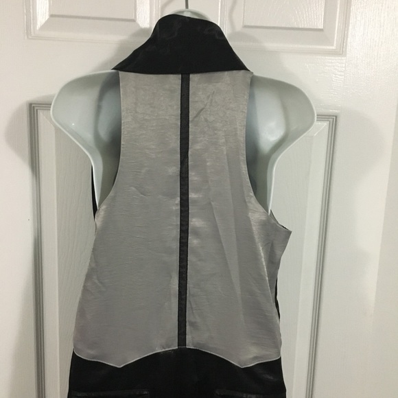 TSUMORI Chisato Black Gray Silk Tuxedo Romper - Picture 9 of 15